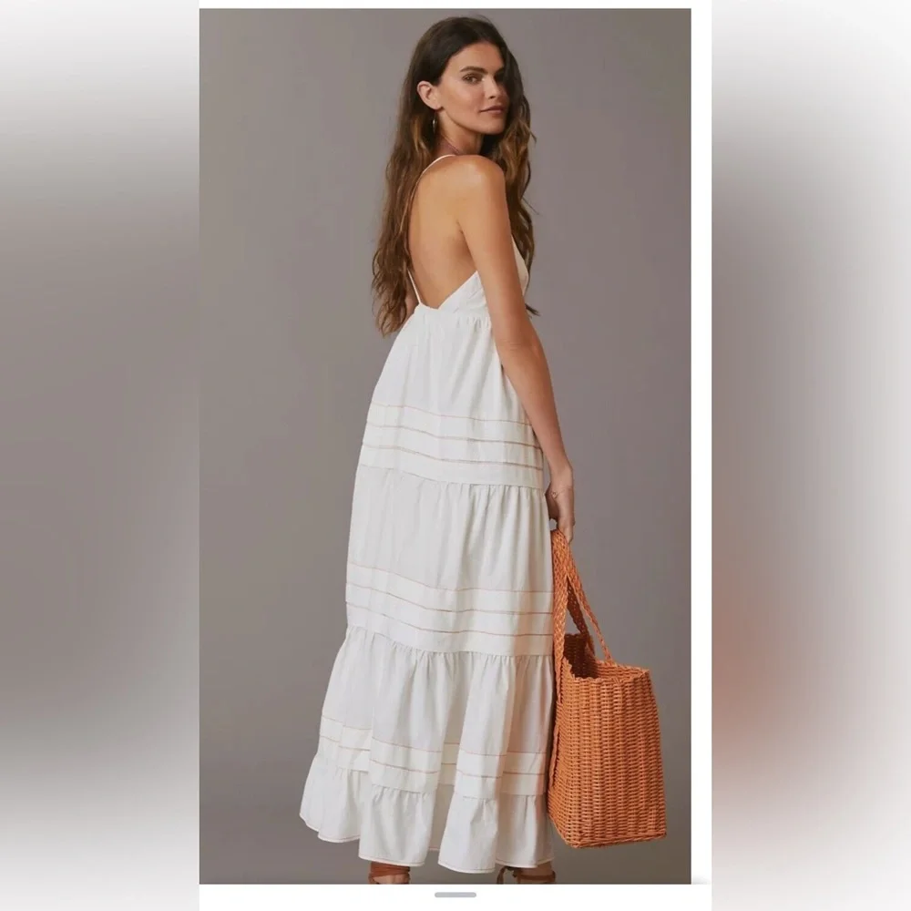 Anthropologie Maeve Deep V-Neck Dress - Picture 3 of 12